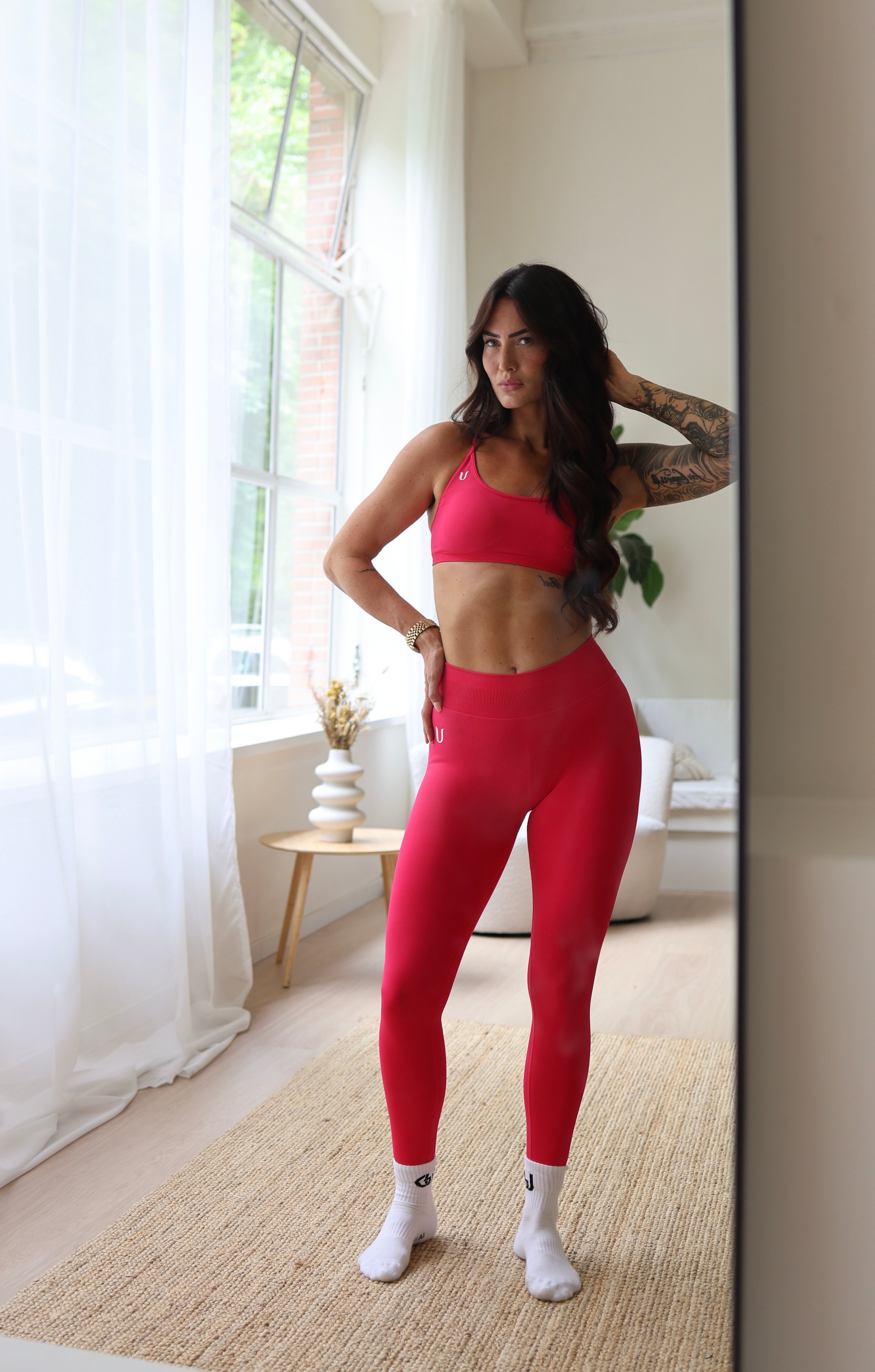 Joy | Legging Sculptant avec Scrunch – Rouge Rosé