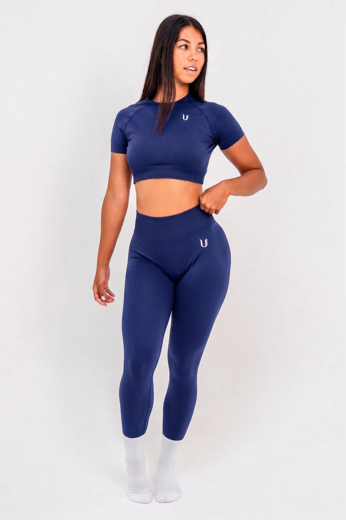 Luna | Premium Seamless Crop Top - Dunkelblau