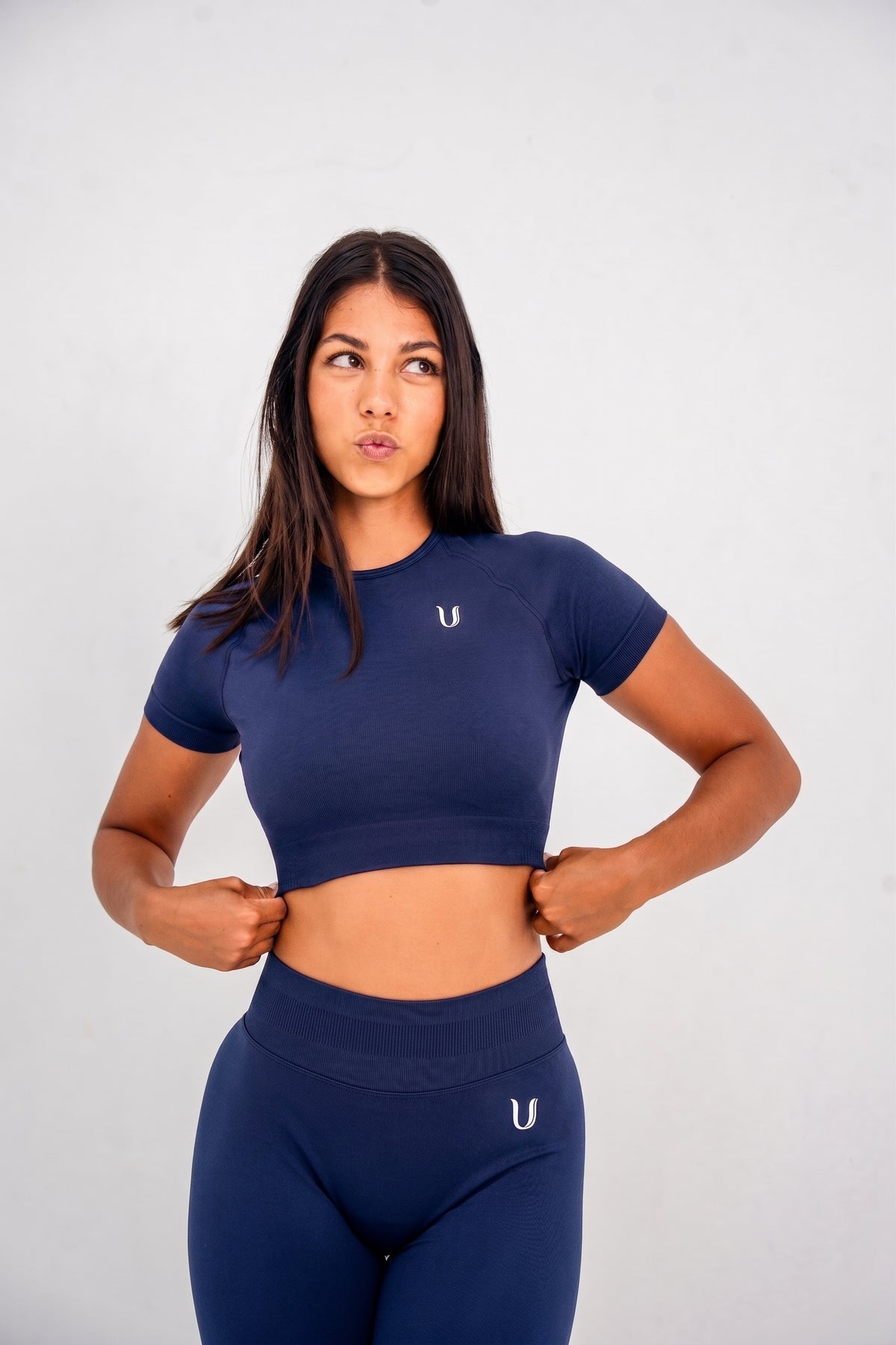 Luna | Premium Seamless Crop Top - Dunkelblau