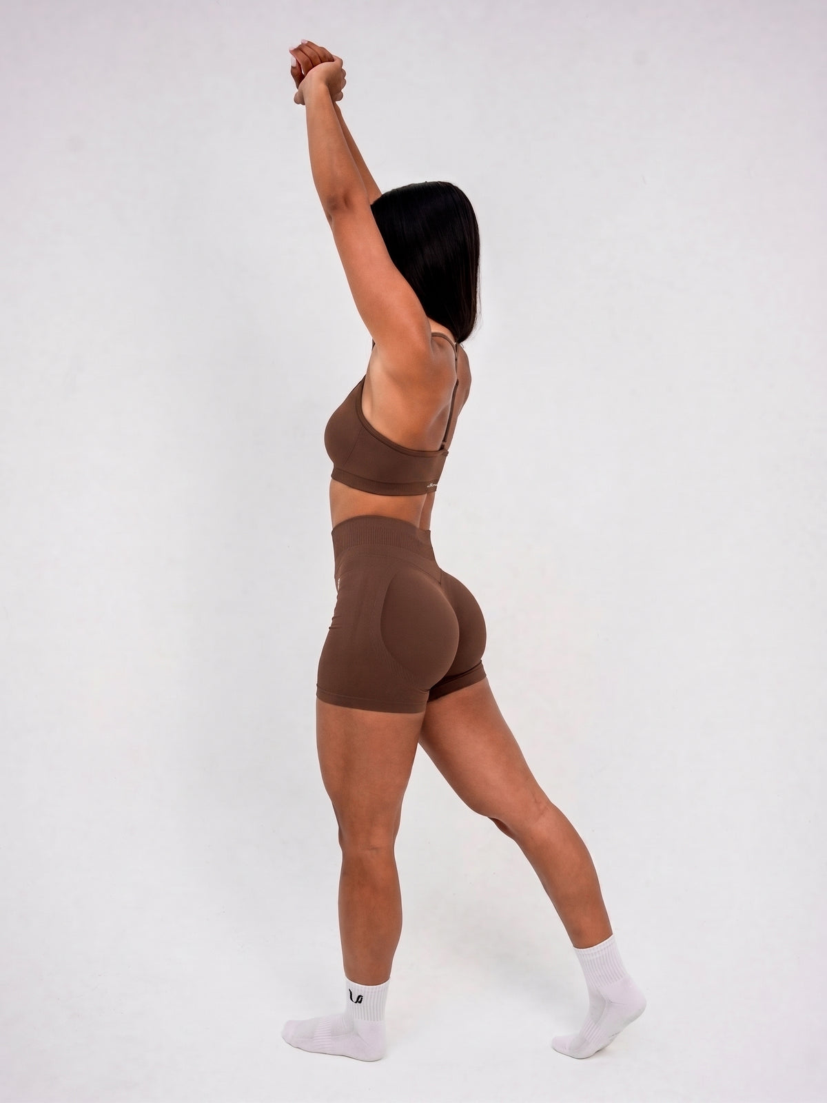 Luna | Premium Seamless Scrunch Short - Marron