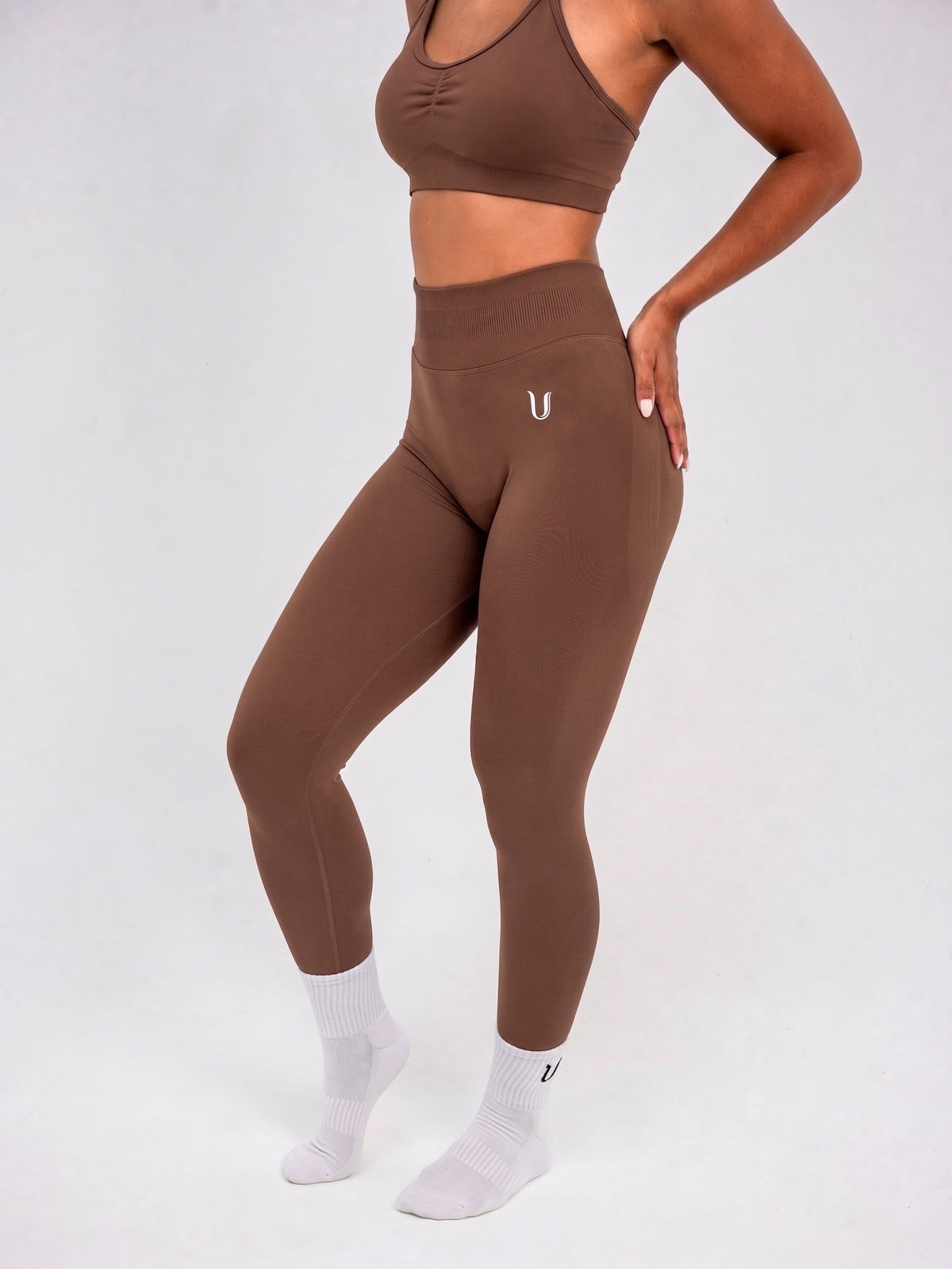 Luna | Premium Seamless Scrunch Legging - Braun