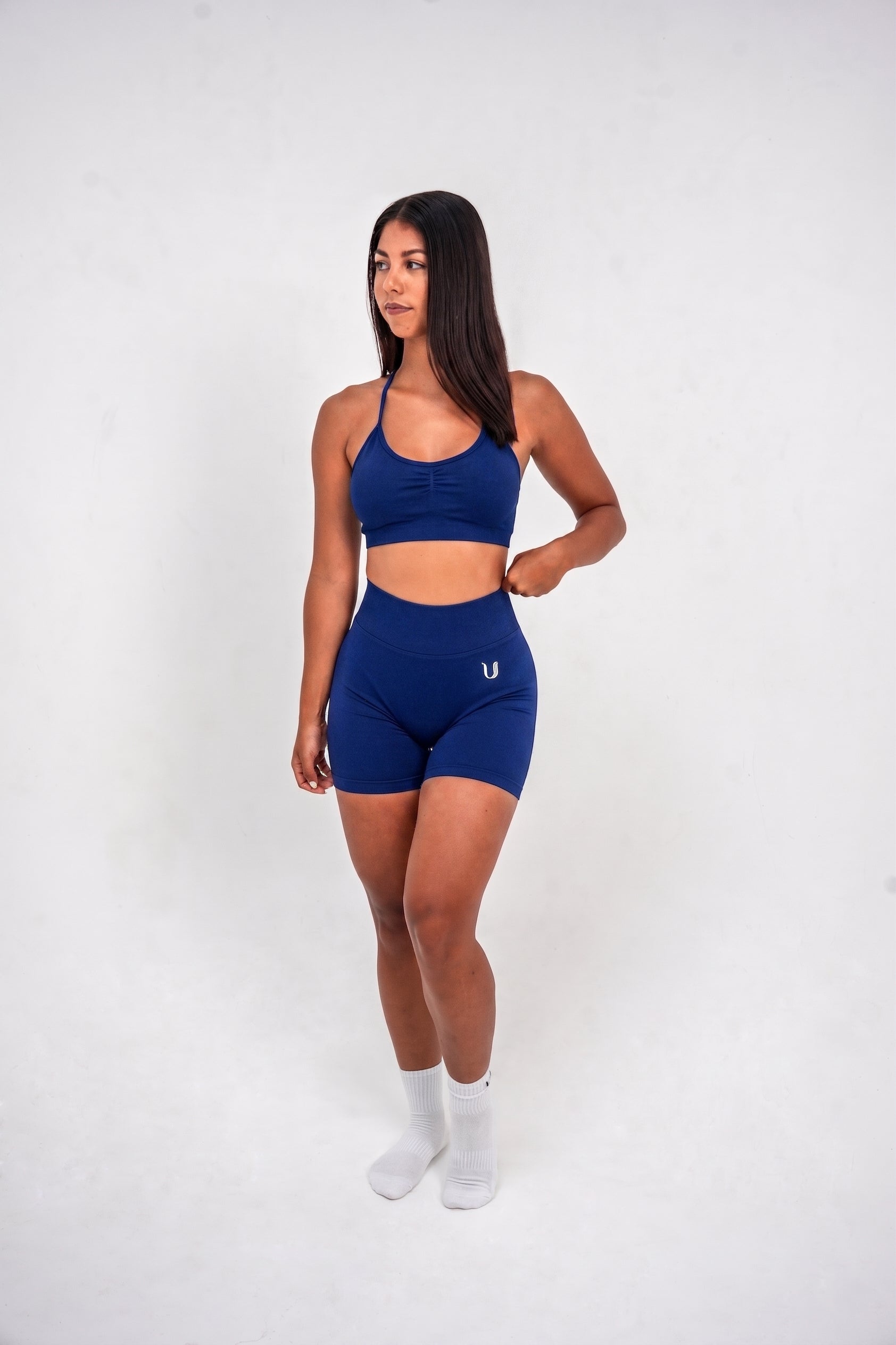 Luna | Premium Seamless Scrunch Short - Donker Blauw