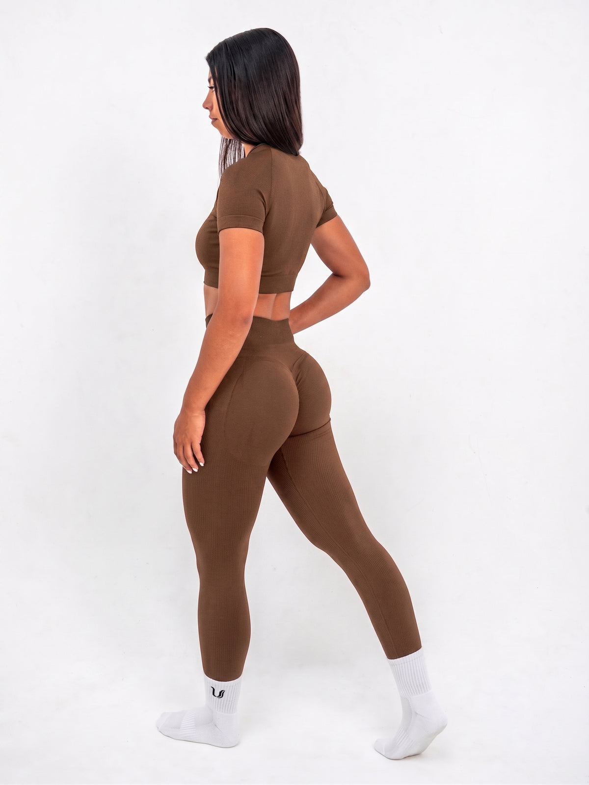 Luna | Premium Seamless Scrunch Legging - Braun