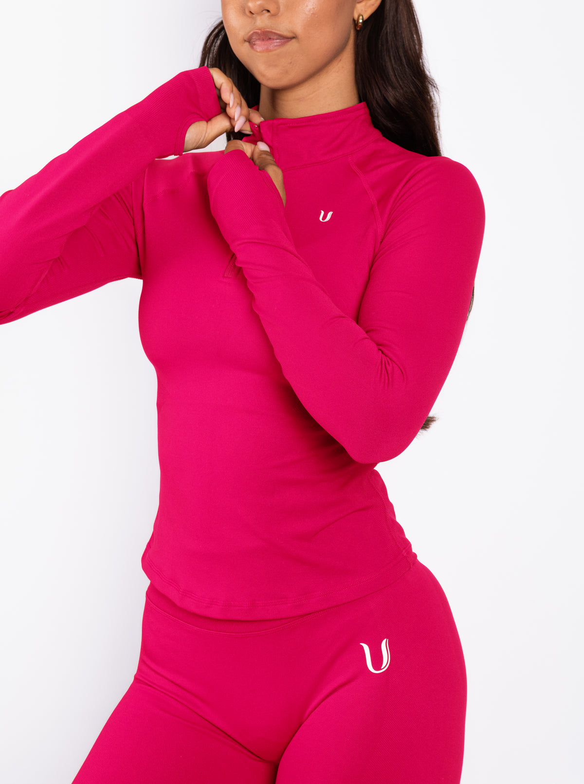 Beau | Top Demi-Zip Manches Longues - Framboise