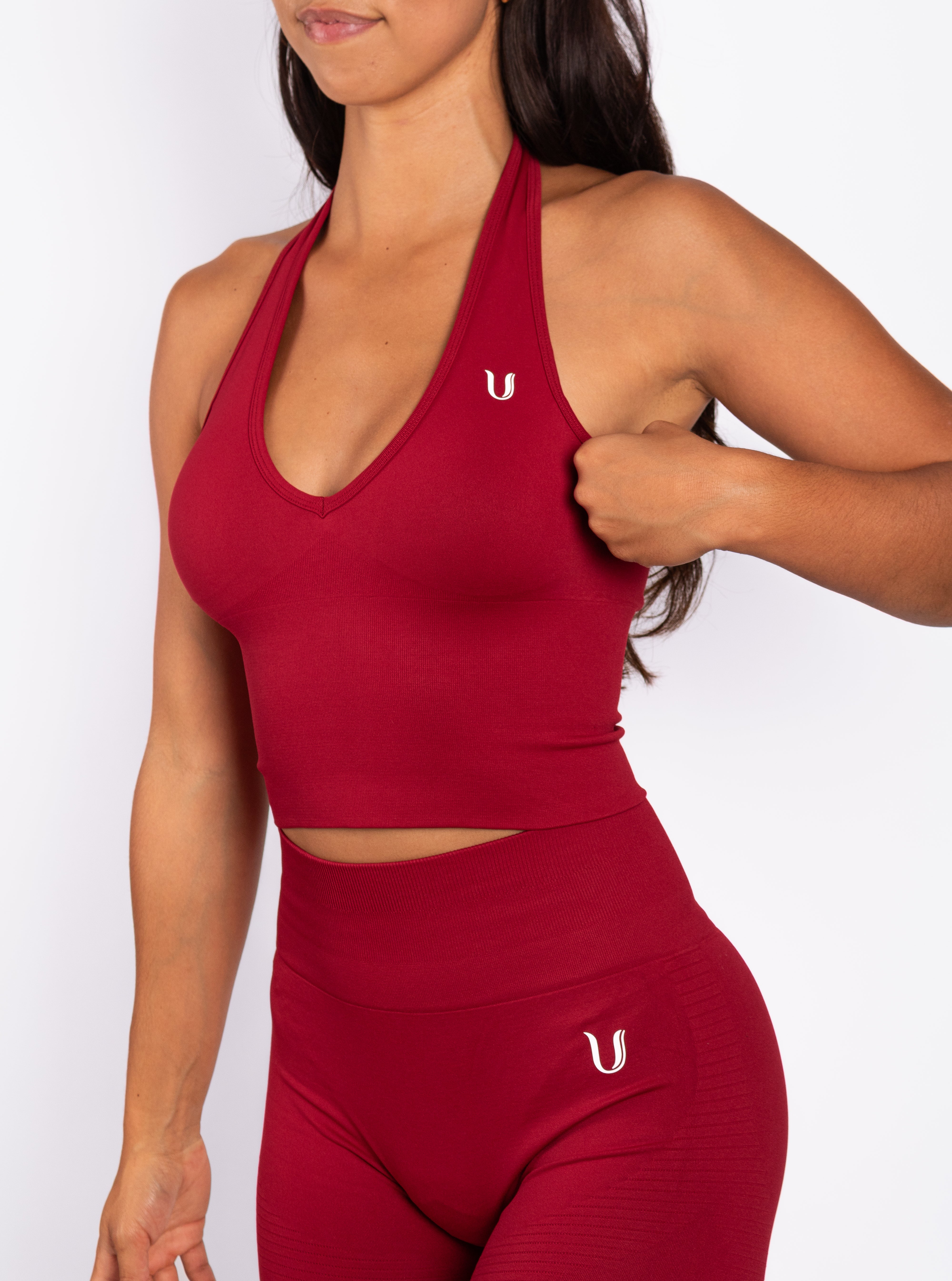Bibi | Gerippte Nahtlose Halter Top – Rot