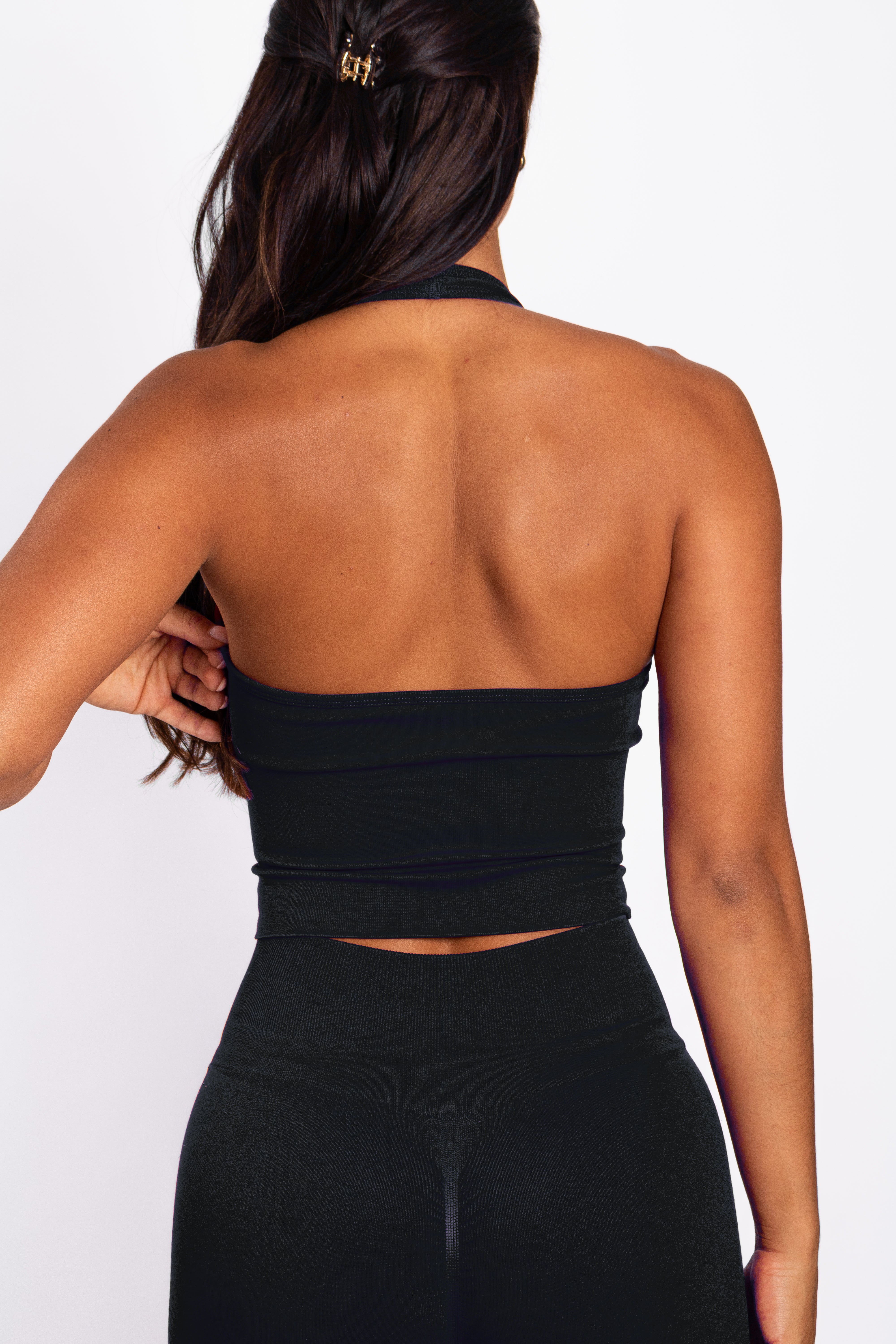 Bibi | Brassière Halter Côtelée Seamless – Rouge