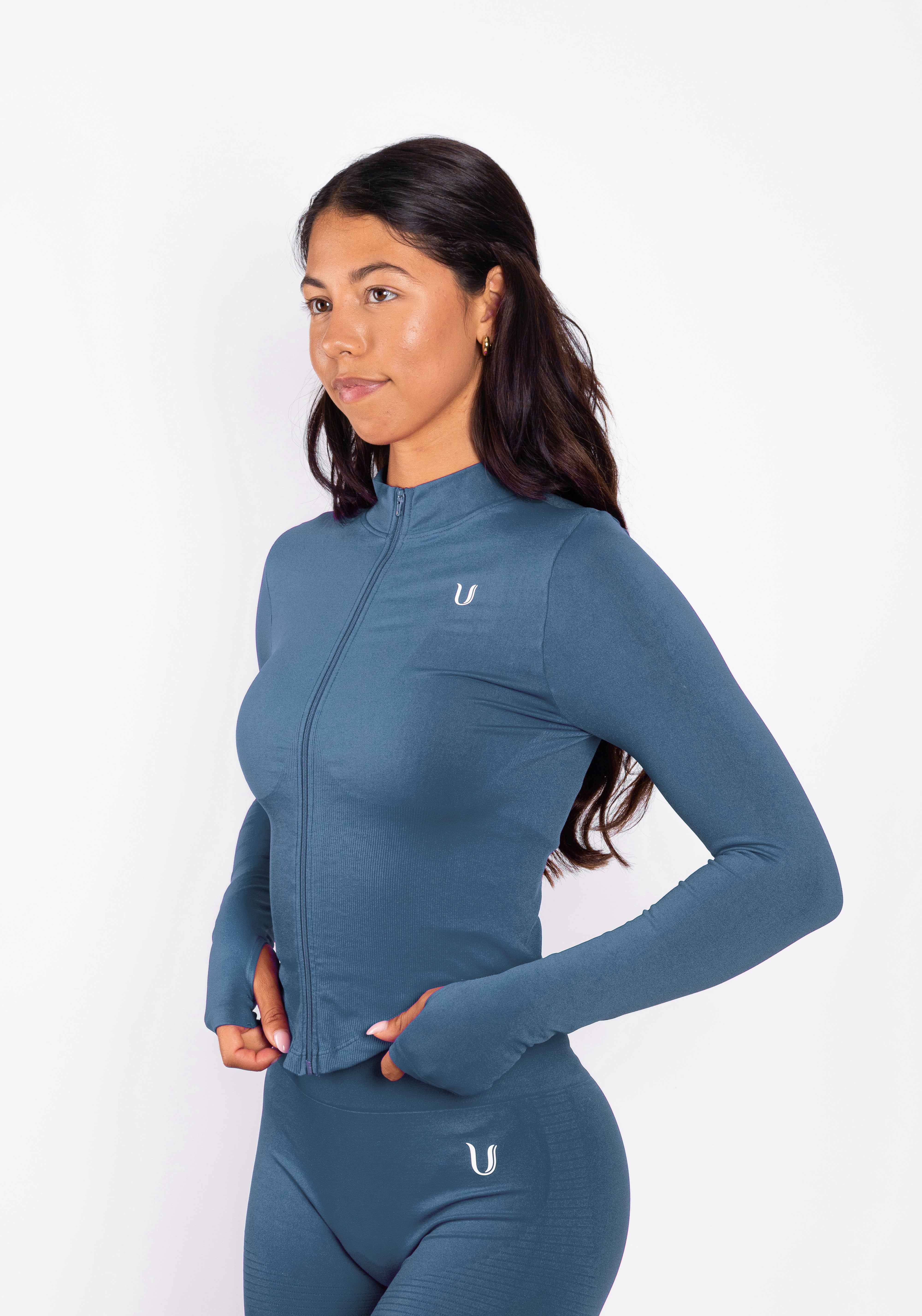 Bibi | Veste Zippée Côtelée Seamless – Rouge
