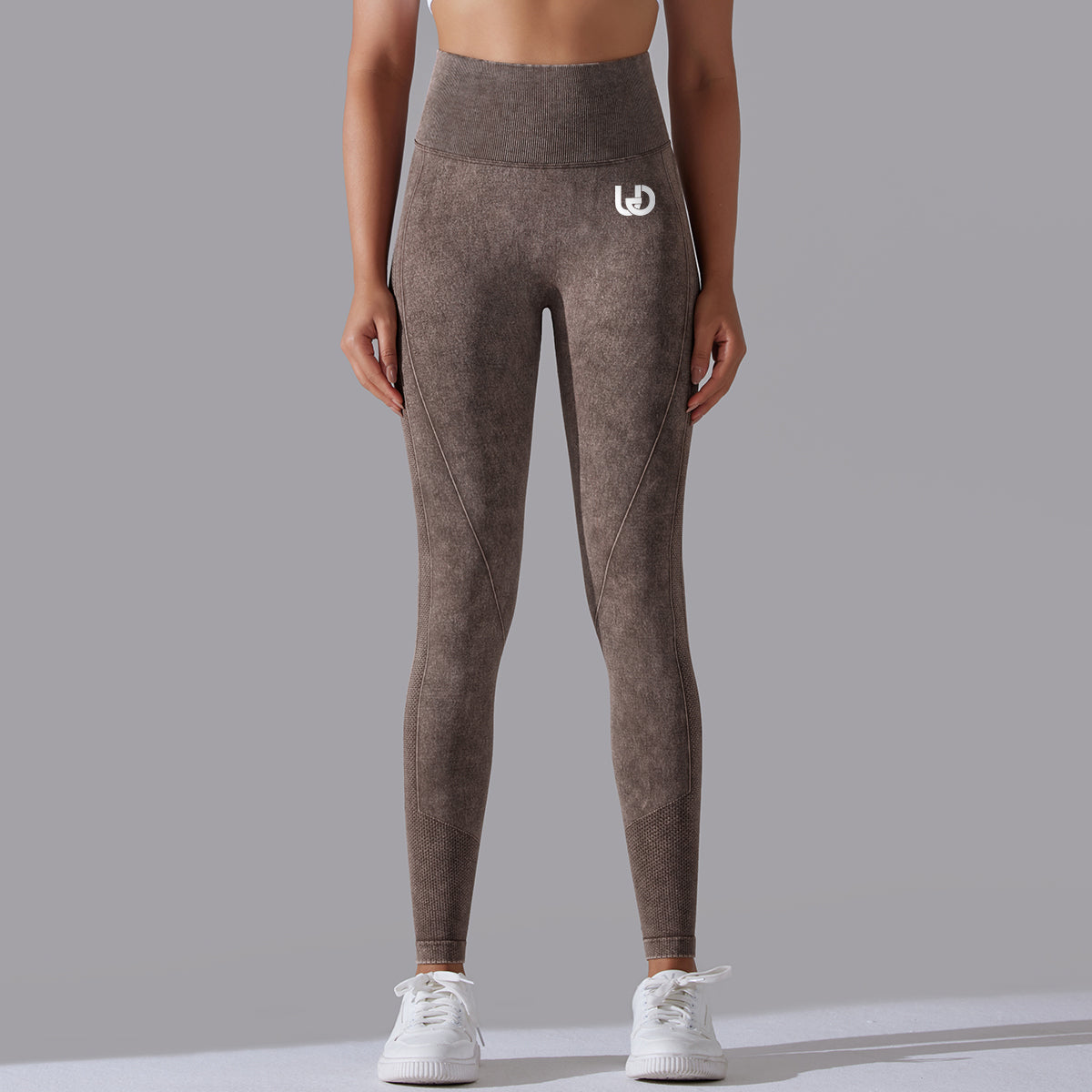 Jane | Legging Repli Motifs - Marron