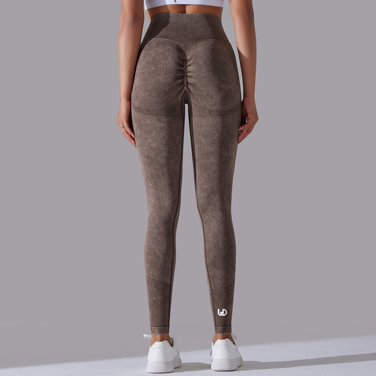 Jane | Legging Repli Motifs - Marron