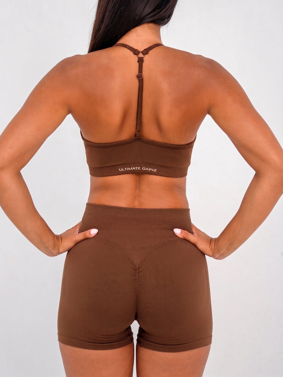 Luna | Premium Seamless Scrunch Short - Marron