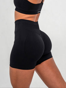 Luna | Premium Seamless Scrunch Short - Zwart