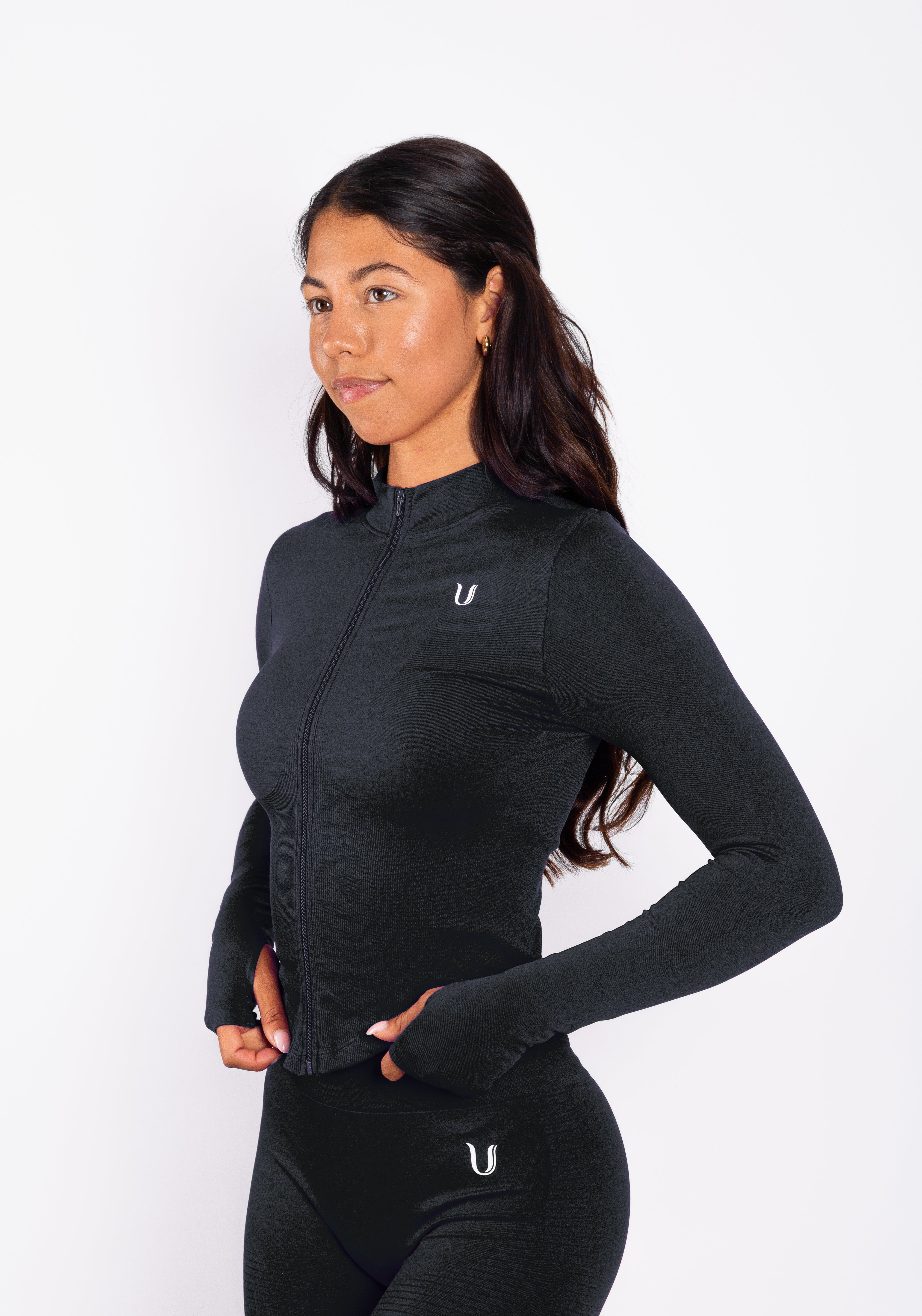 Bibi | Veste Zippée Côtelée Seamless – Rouge