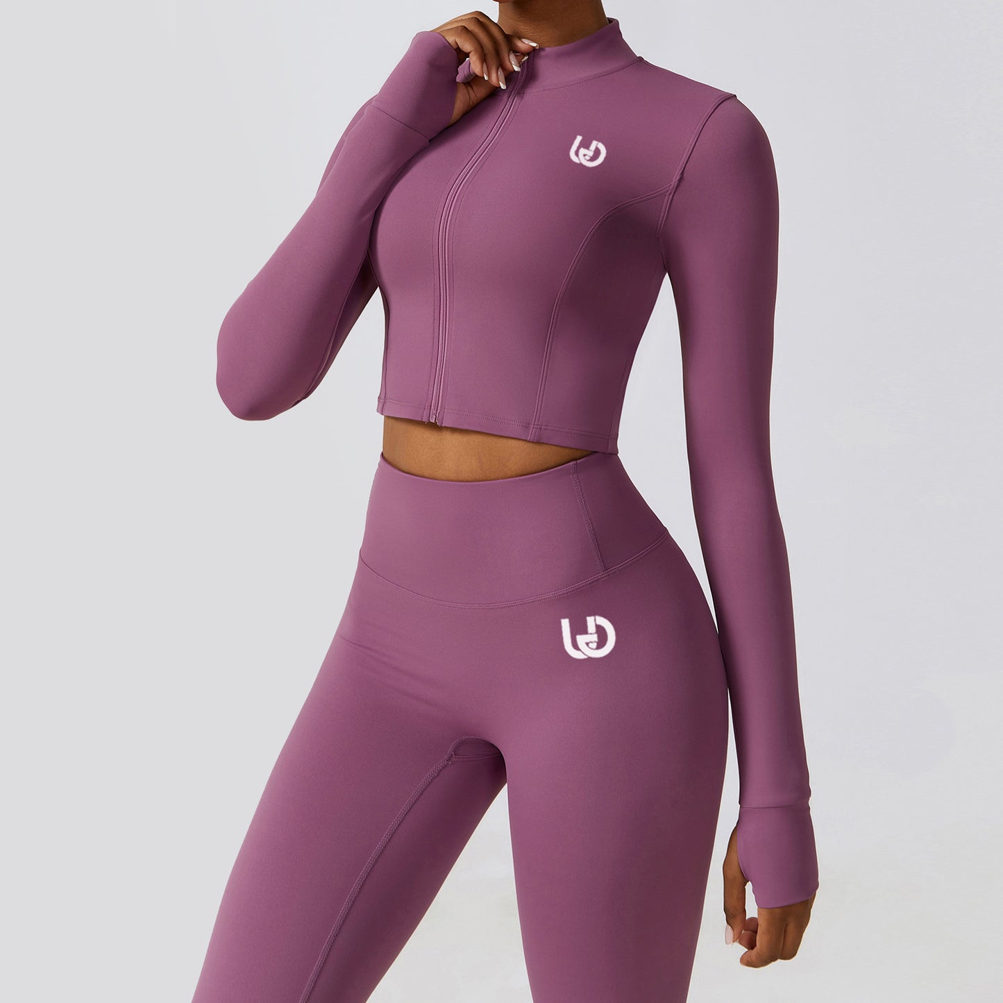 Hailey Set | Haut à Manches Longues et Legging - VioletClair