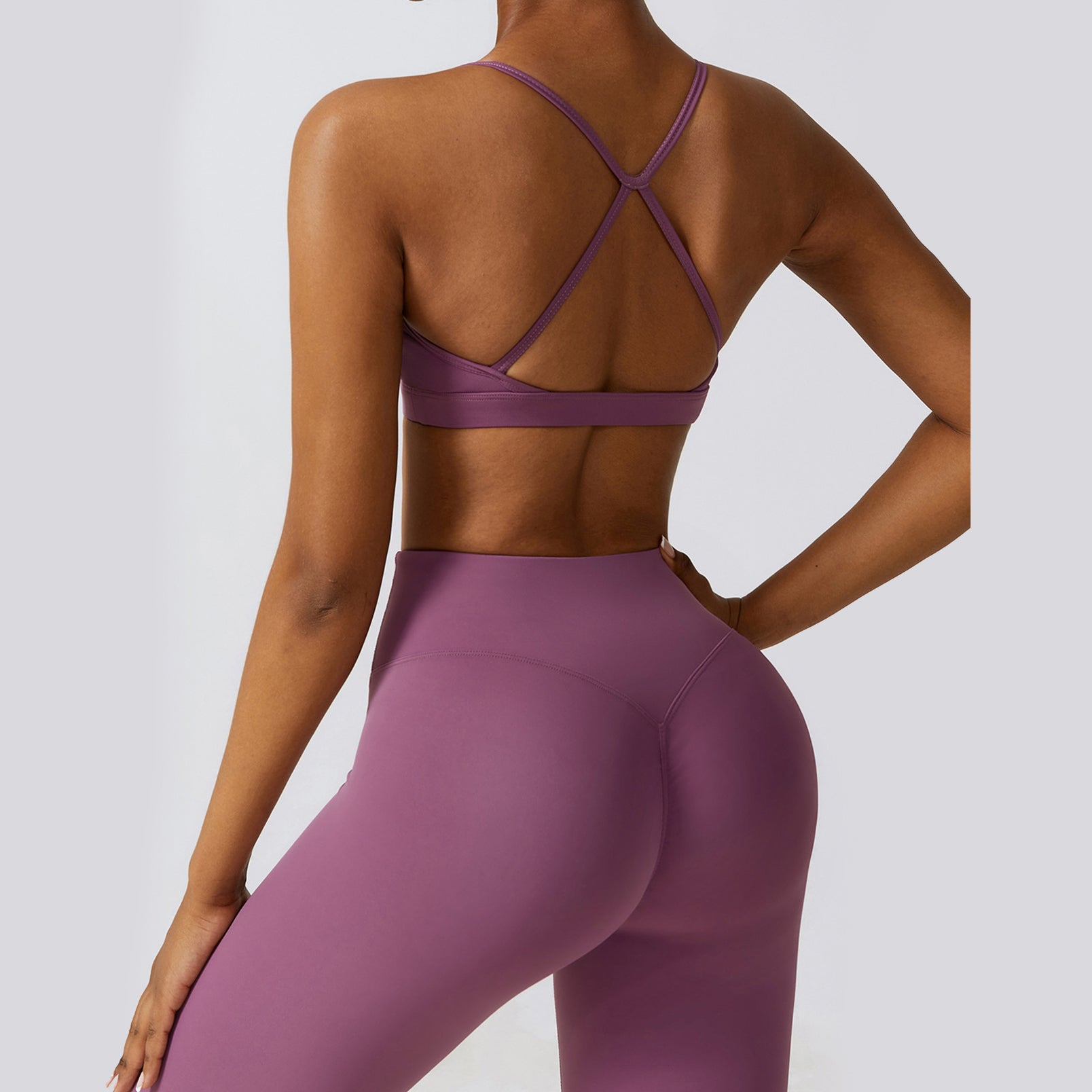 Hailey Set | Ensemble Top et Legging sans Couture - VioletClair