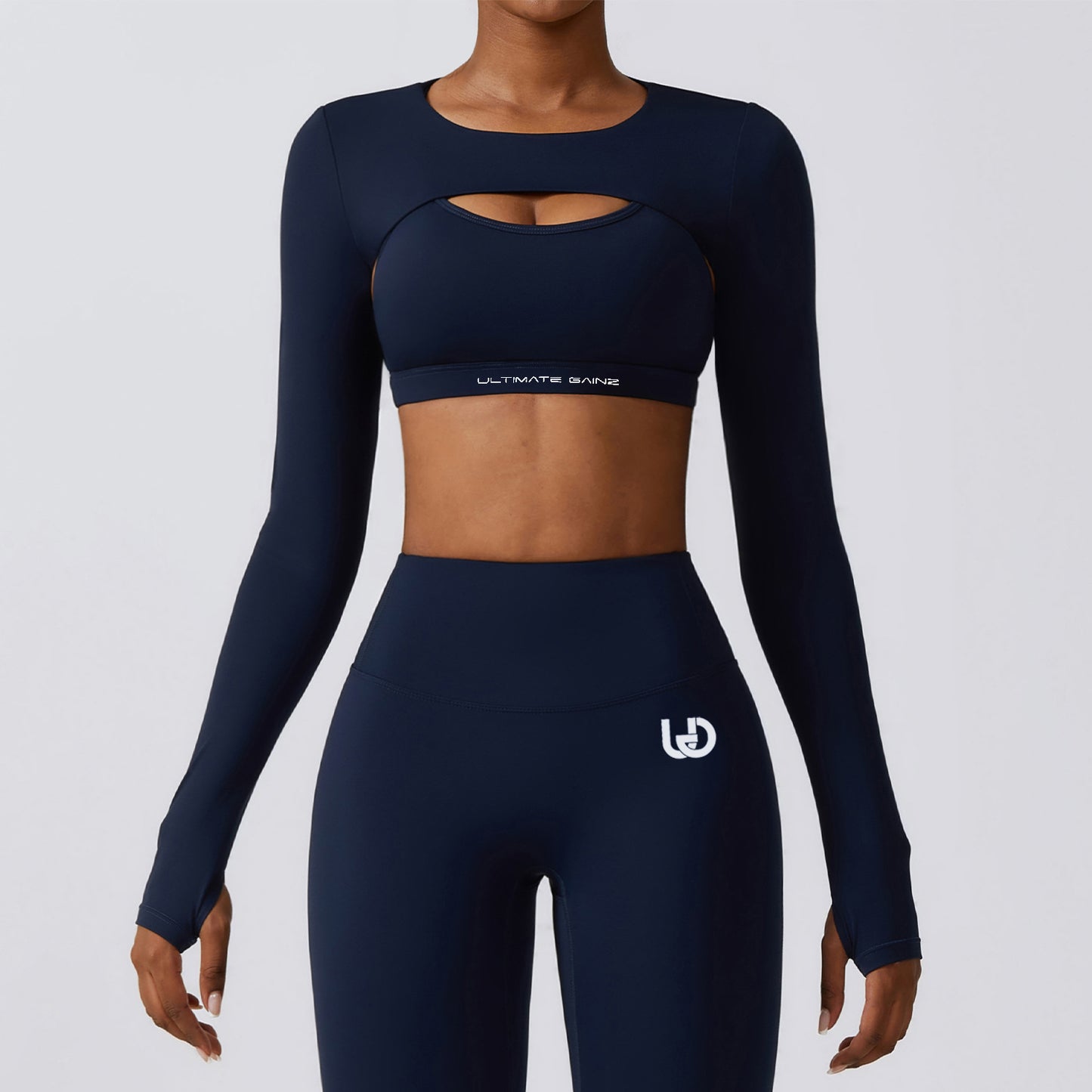 Hailey | Crop Top à Manches Longues - BleuMarine