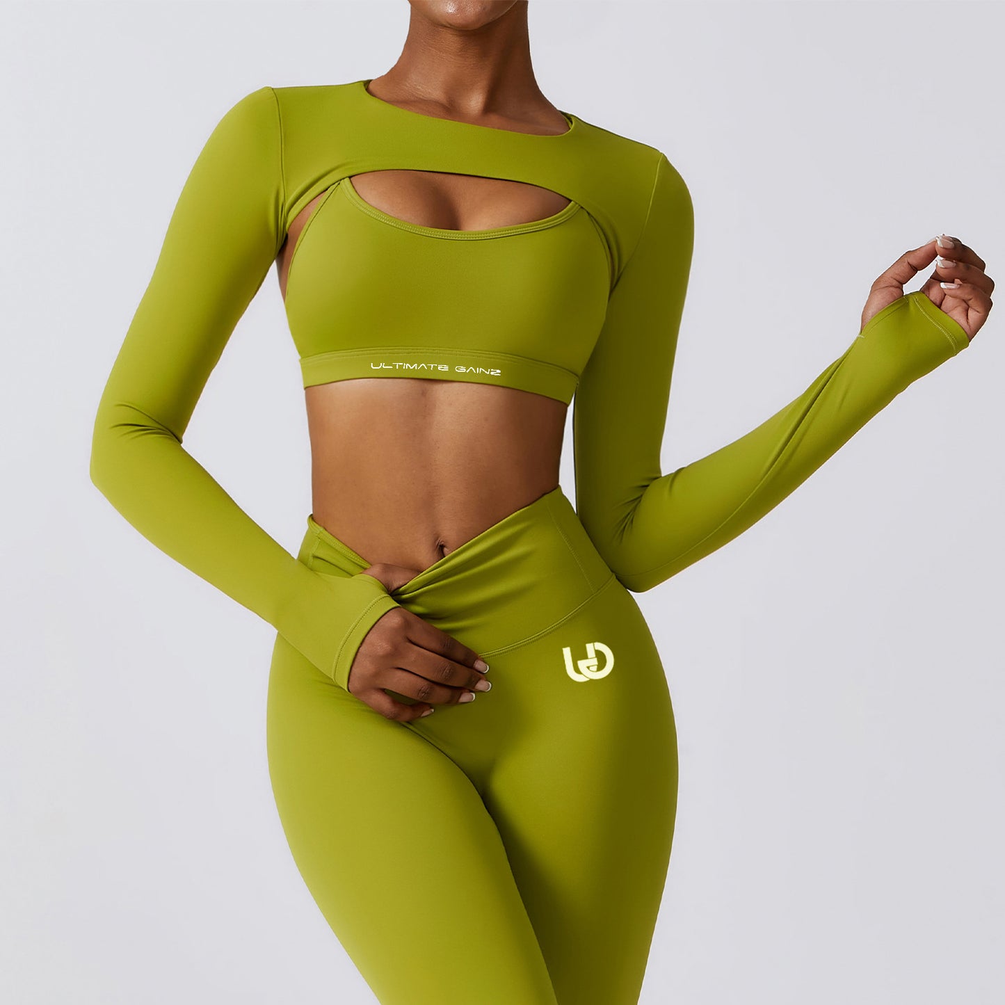 Hailey | Crop Top à Manches Longues - Vert